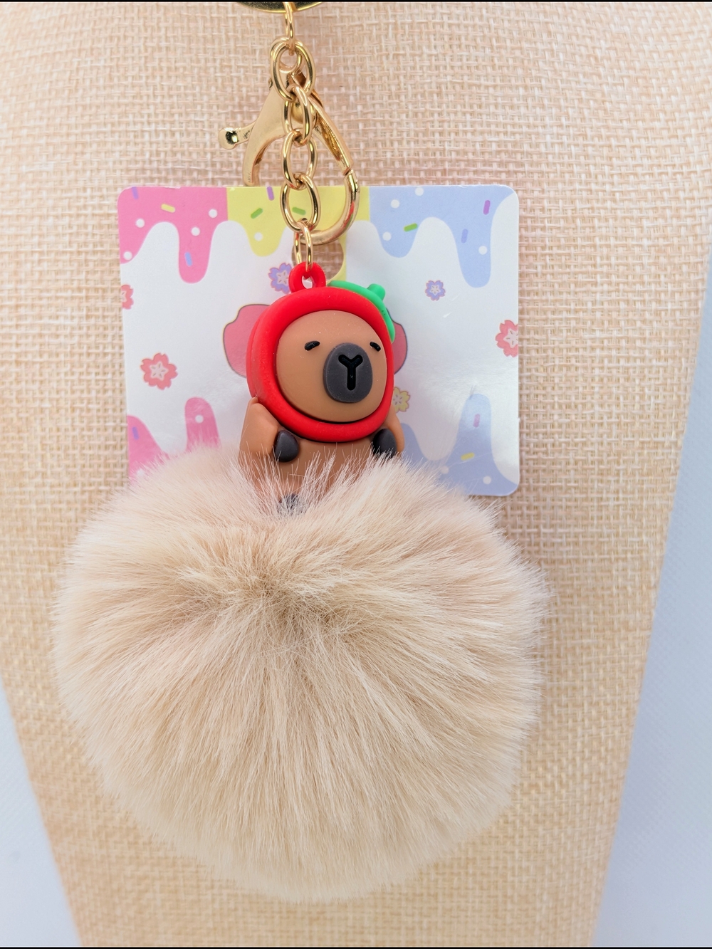 Capybara Pom Poof Keychain Bag Charm